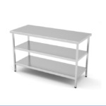 IDEACER - Mesa central eco soldadas 2 estantes fondo 700