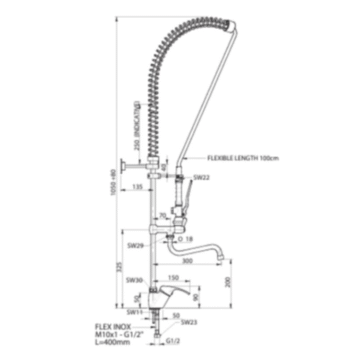 Grifos de ducha mezclador monomando 2 aguas con grifo - Imagen 2